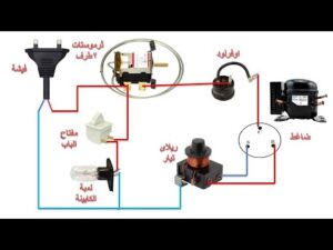 الدائرة الكهربائية لثلاجة العرض